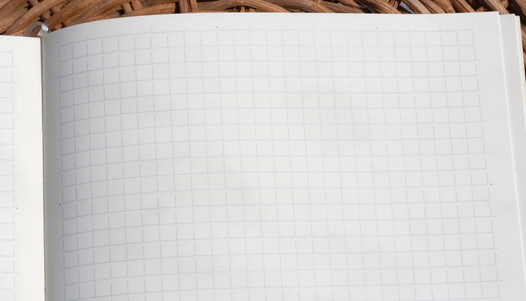 Midori MD A5 Square Grid Notebook + Clear Protective Cover — Graph Paper Notebook Set