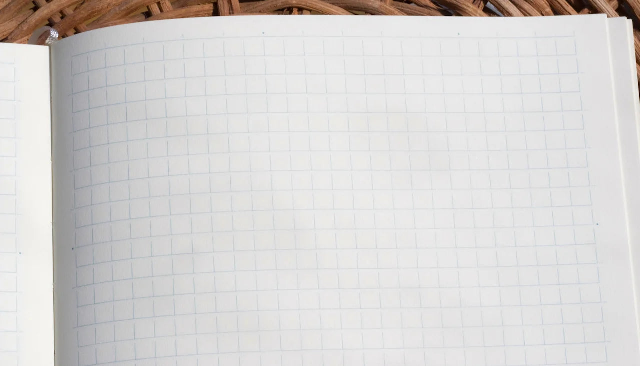 Midori MD A5 Square Grid Notebook + Clear Protective Cover — Graph Paper Notebook Set