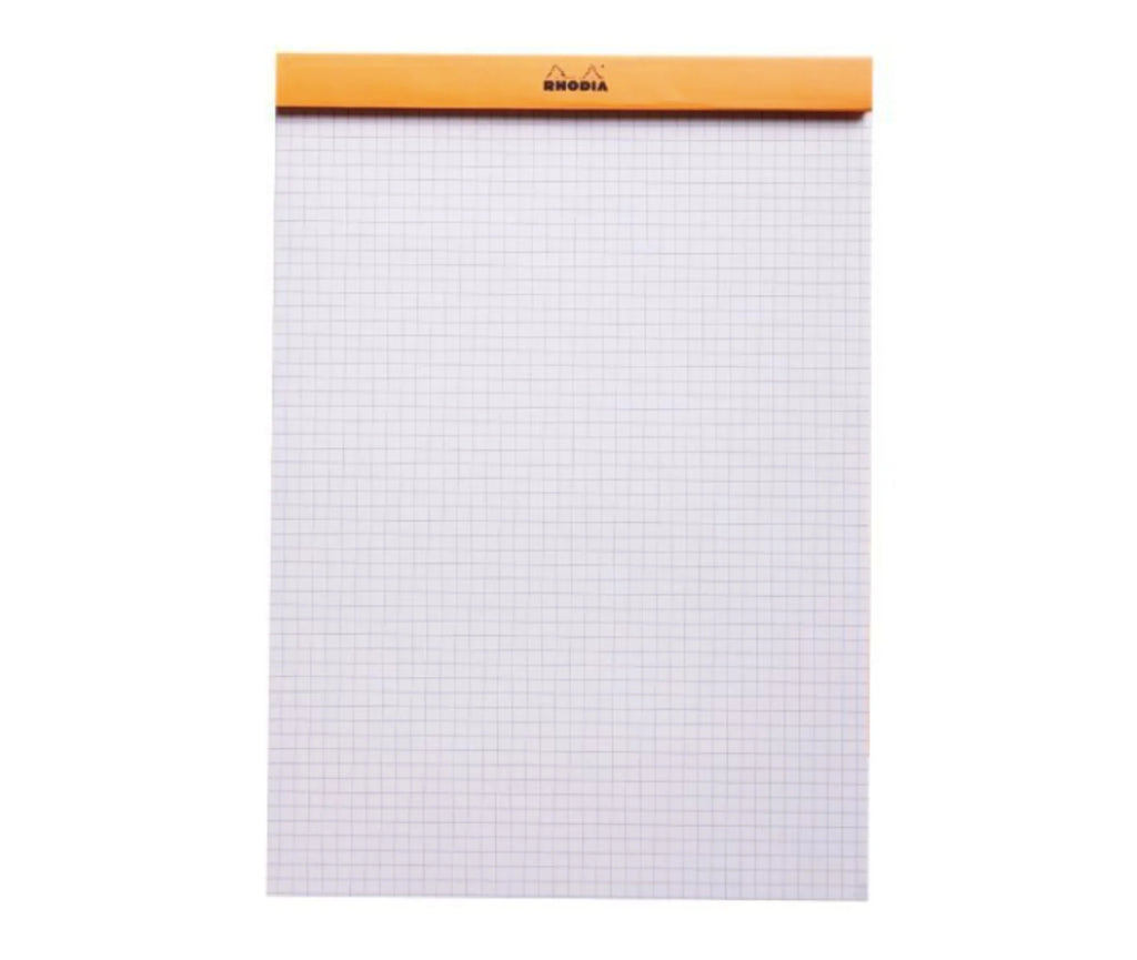 Rhodia Notepad: Orange Graph Paper, Fountain Pen Friendly Stationery 6x8.25in
