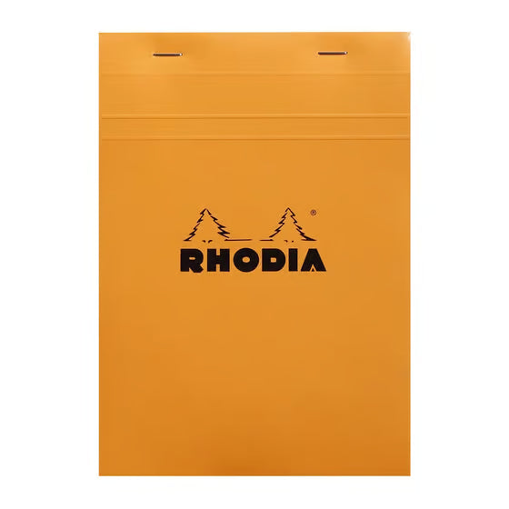 Rhodia Notepad: Orange Graph Paper, Fountain Pen Friendly Stationery 6x8.25in