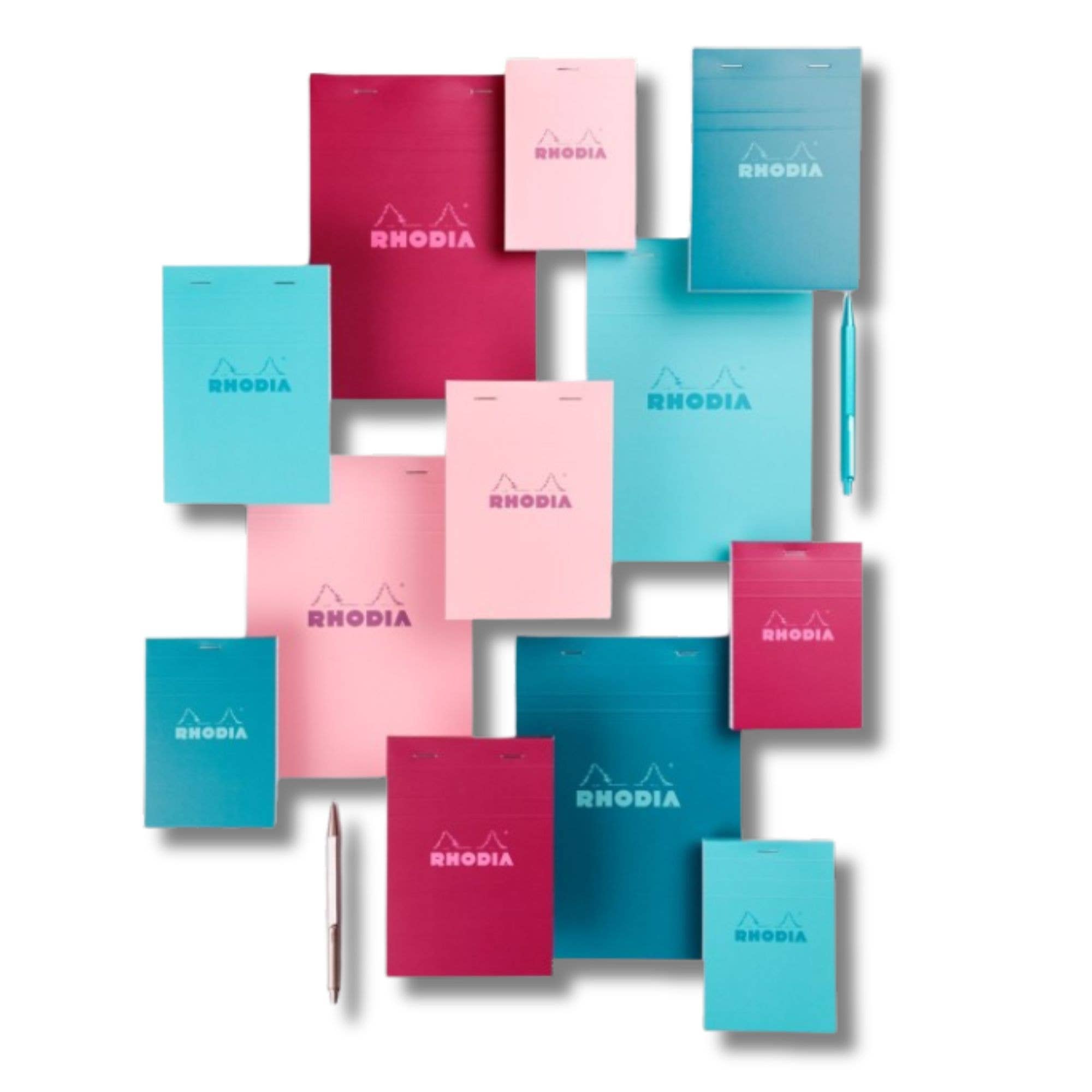 Rhodia "Colors" Notepads 8.25 x 11.75" (Azure, Peacock, Plum) – Pack of 5