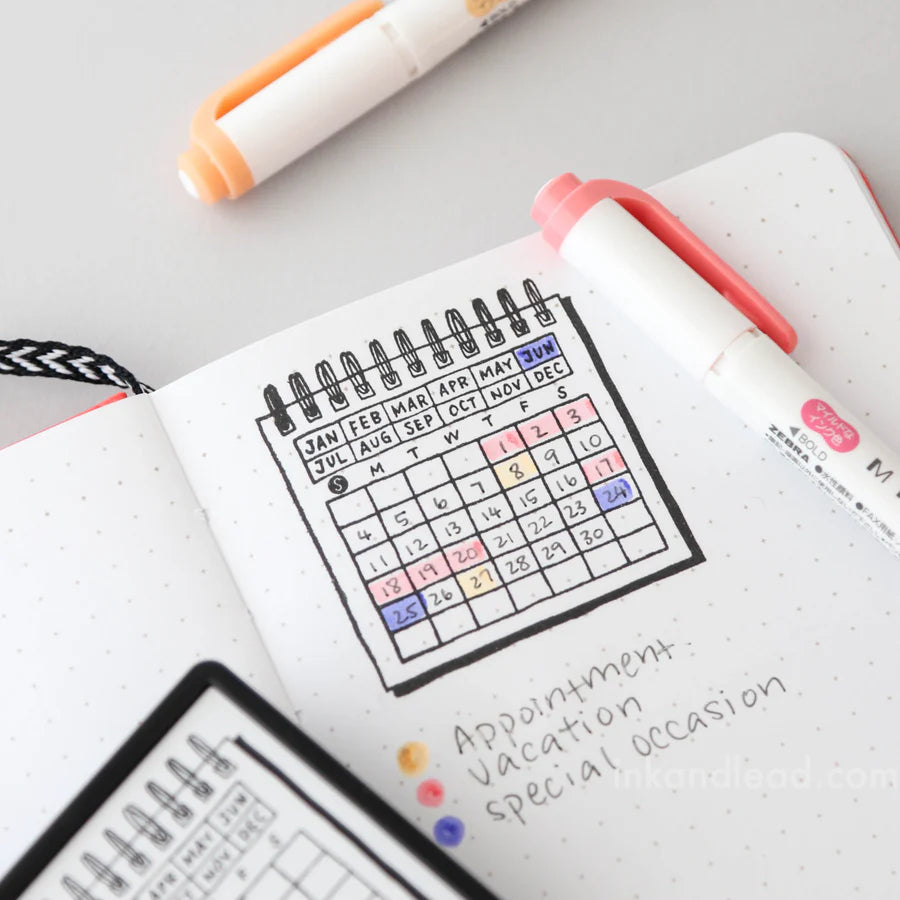 Midori Paintable Stamp - Pre-Inked - Calendar