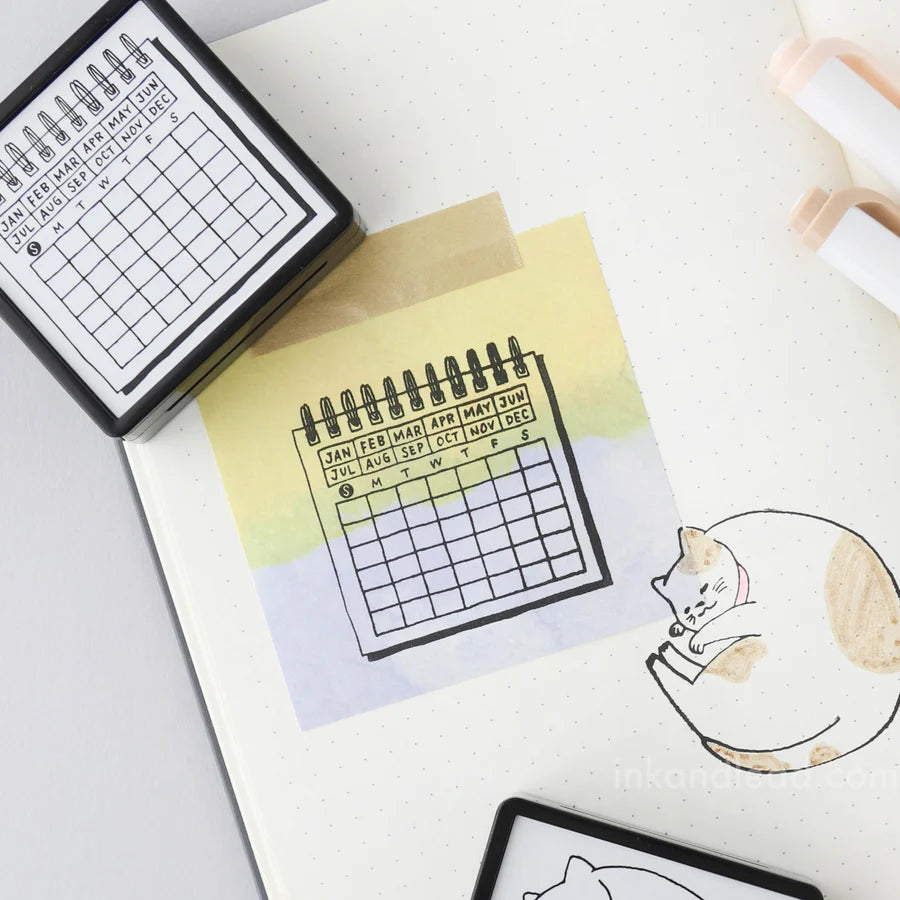 Midori Paintable Stamp - Pre-Inked - Calendar