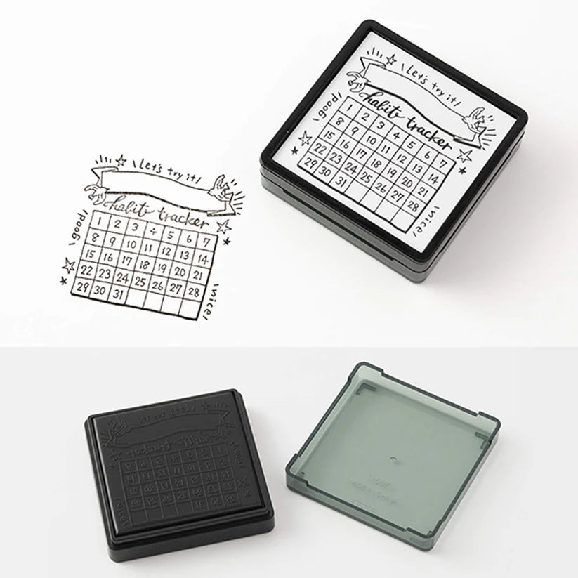 Midori Paintable Stamp - Pre-Inked - Habit Tracker