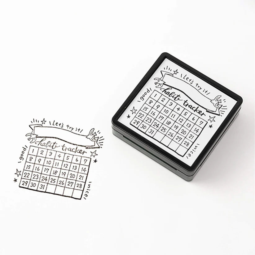 Midori Paintable Stamp - Pre-Inked - Habit Tracker