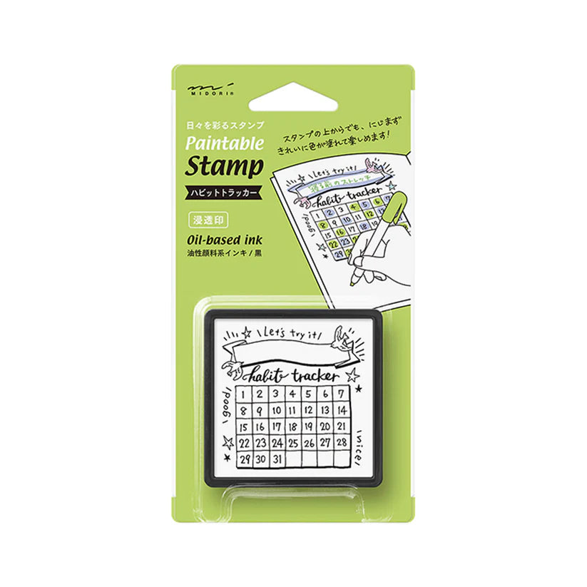 Midori Paintable Stamp - Pre-Inked - Habit Tracker