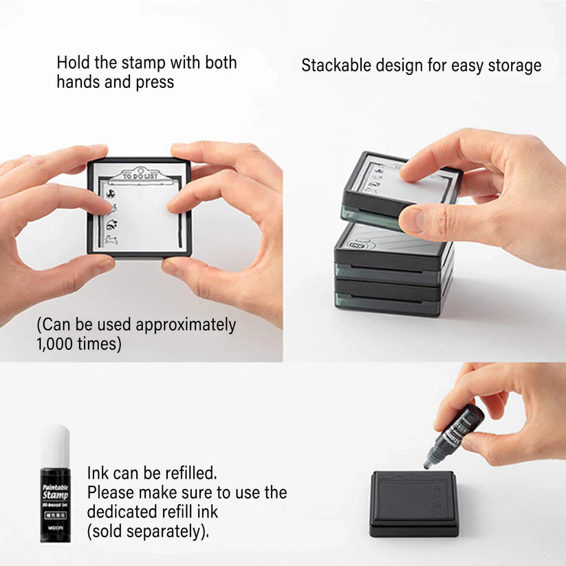 Midori Paintable Stamp - Pre-Inked - Habit Tracker